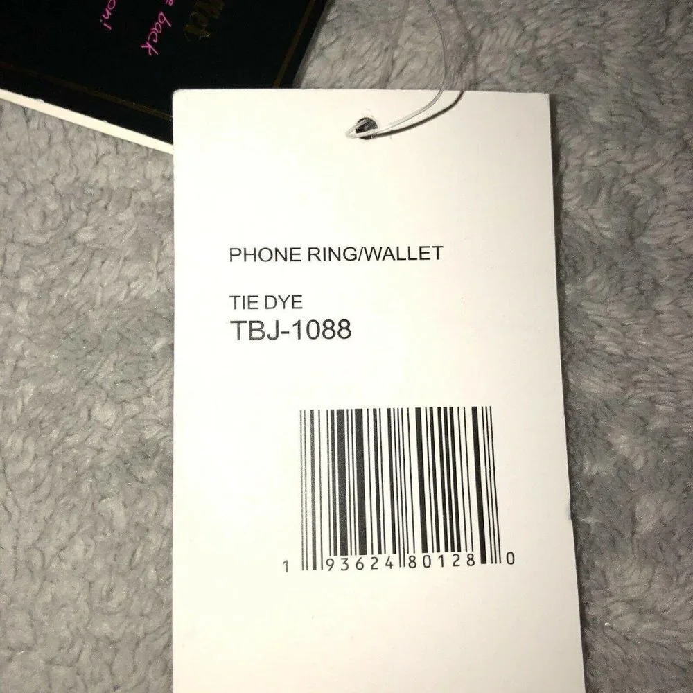 NWT BETSEY JOHNSON Tie Dye Stick On Phone Ring Wallet